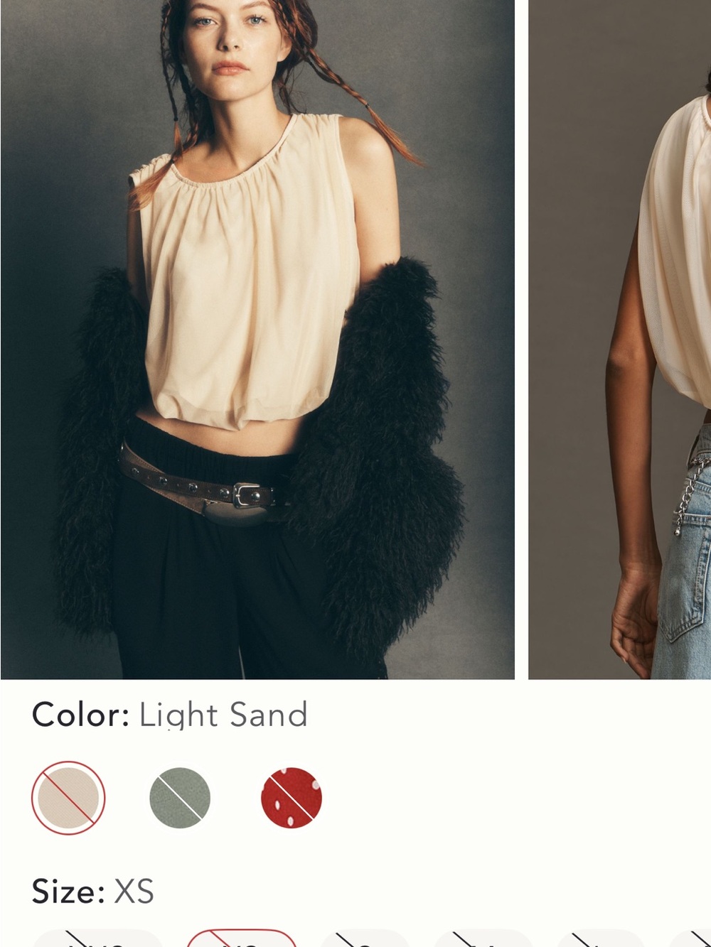 Anthropologie Mesh Bubble Top, Light Sand, XS, worn once